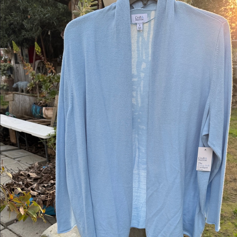 Croft & Barrow Light Blue Women's Plus Cardigan
